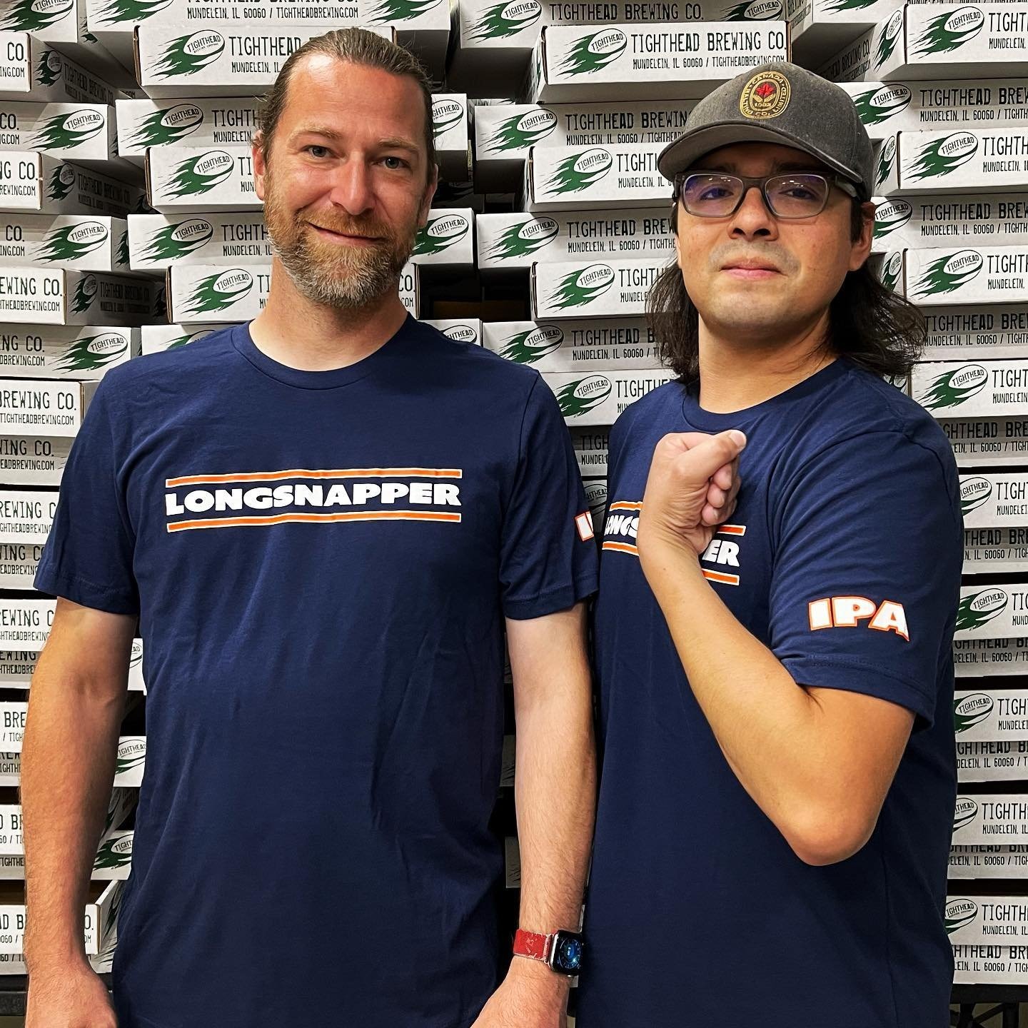 men wearing longsnapper ipa t-shirt